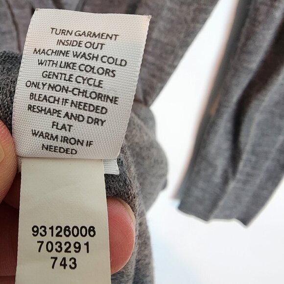 J. Jill Italian Merino Wool Lightweight Long Line Cardigan Sweater Grey Pearlize - Picture 7 of 10